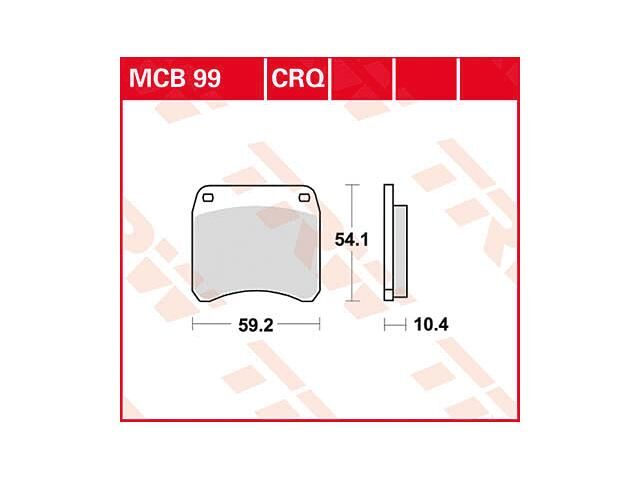 Trw remblokken mcb 99 brake pad mcb 99 crq hyper carbon racing