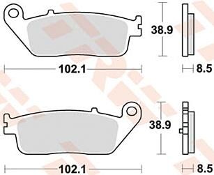 Trw remblokken mcb845 brake pad mcb 845 srm sintered metal