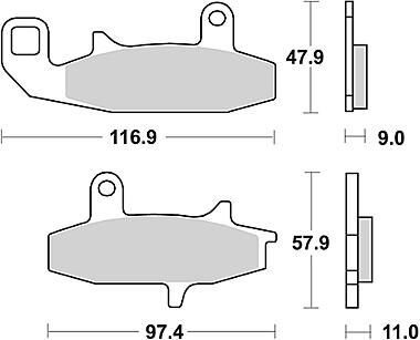 Trw remblokken mcb 597 brake pad mcb 597 organic standard