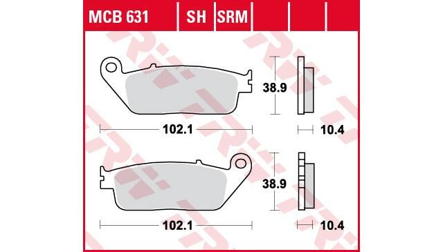 Trw remblokken mcb 631 brake pad mcb 631 srm sintered metal