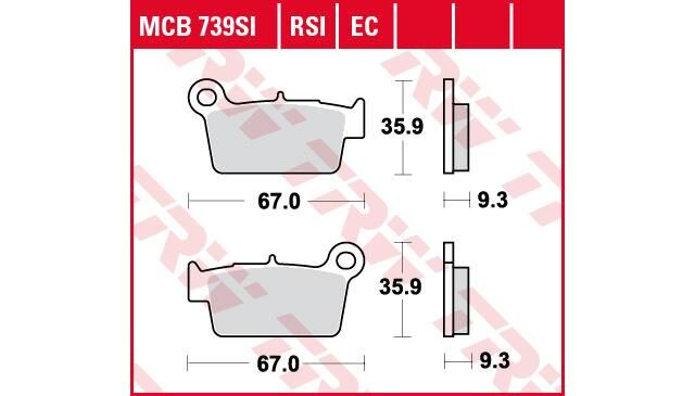 Trw remblokken mcb 739 brake pad mcb 739 ec organic