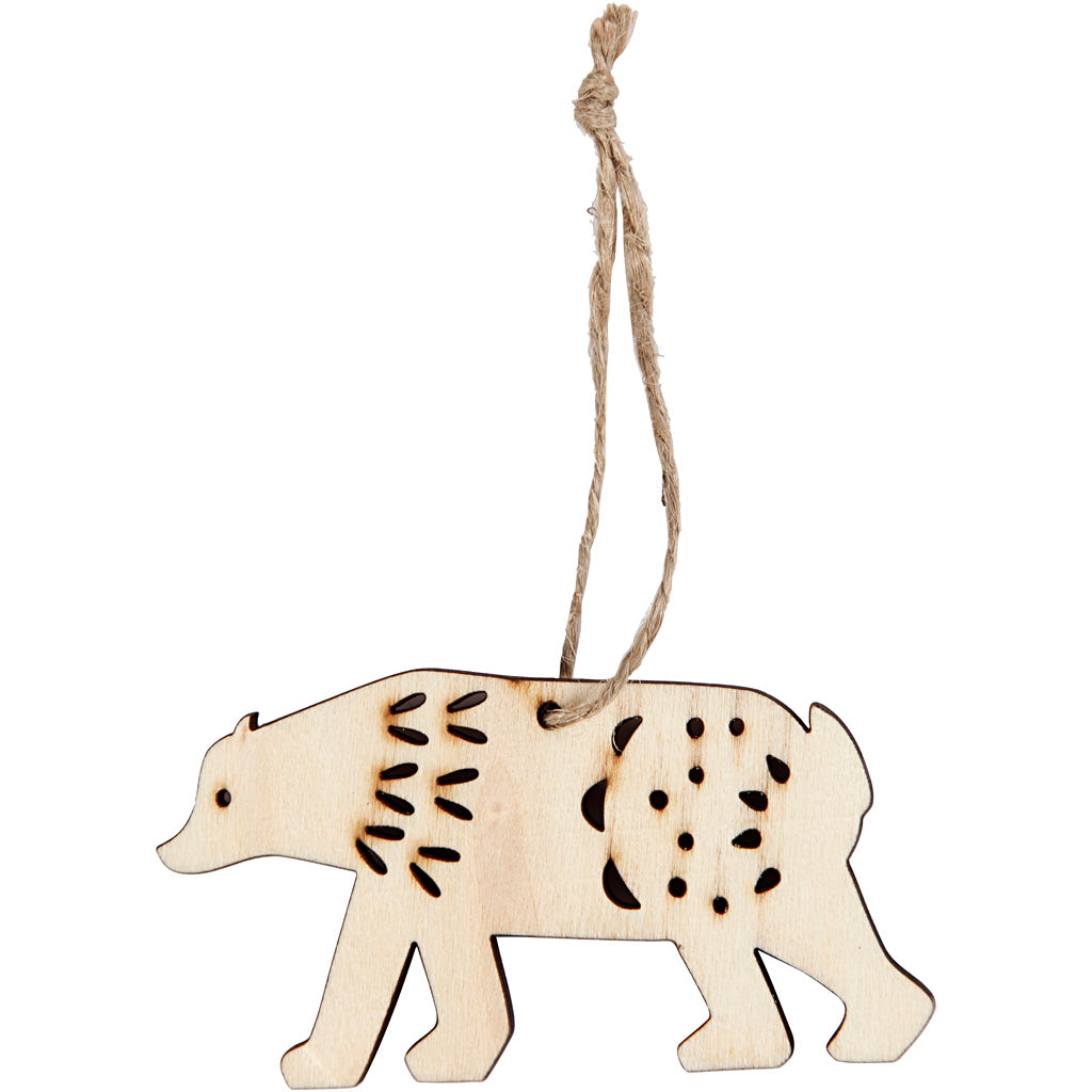 Creativ company ornament, polar bear, h: 4.5 cm, d: 0.5 cm, w: 7.5 cm, 4 pieces 1 box