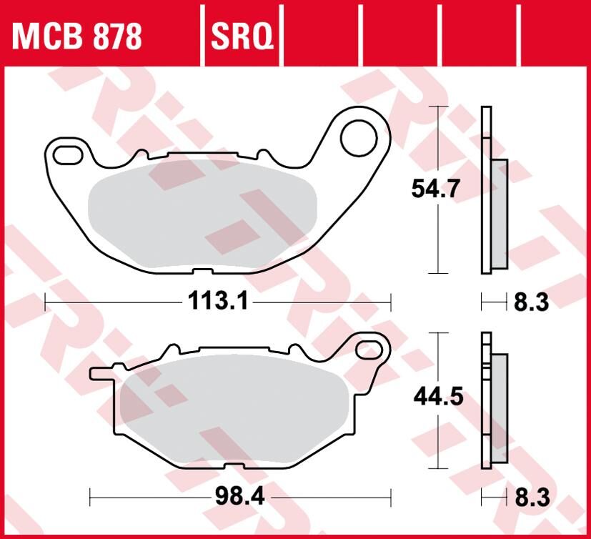 Trw -lucas remblokken mcb 878 brake pad mcb 878 organic standard