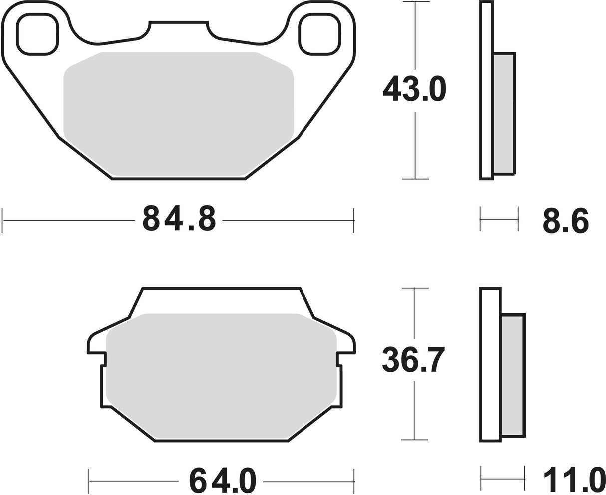 Trw remblokken mcb 712 brake pad mcb 712 srm sintered metal