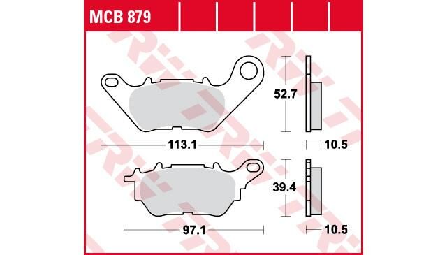 Trw -lucas remblokken mcb 879 brake pad mcb 879 organic standard