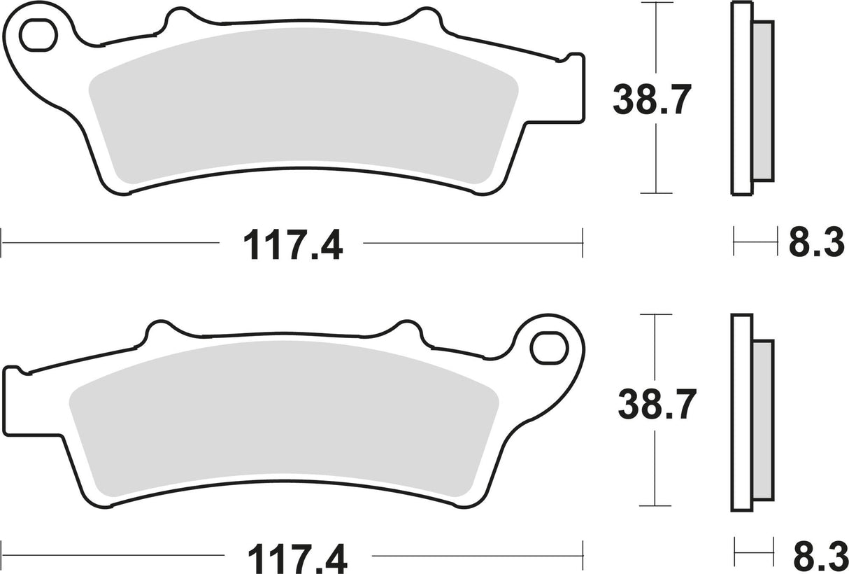 Trw remblokken mcb 726 brake pad mcb 726 organic standard