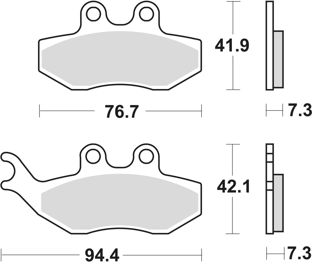 Trw remblokken mcb 734 brake pad mcb 734 organic standard