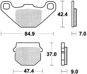 Trw remblokken mcb 519 brake pad mcb 519 organic standard