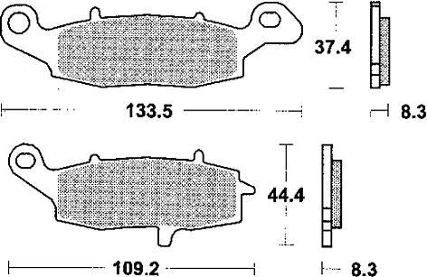 Trw remblokken mcb 682 brake pad mcb 682 sv sintered metal