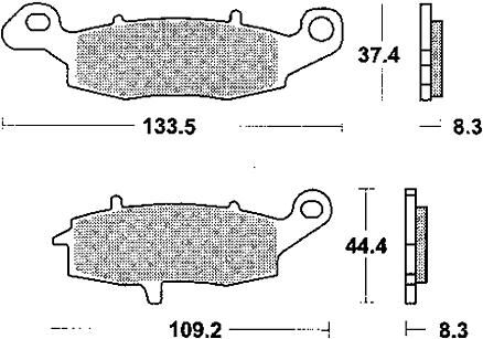 Trw remblokken mcb 681 brake pad mcb 681 sv sintered metal