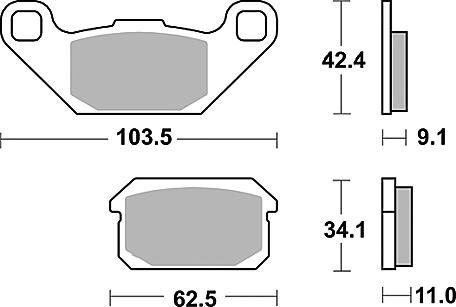 Trw remblokken mcb 805 brake pad mcb 805 si sintered metal