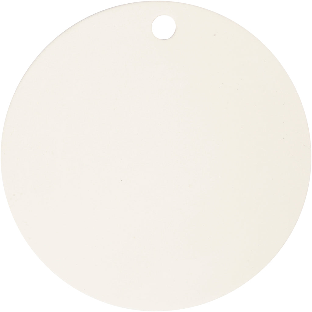 Creativ company label, d 15 cm, thickness 0.5 cm, white, 1 piece
