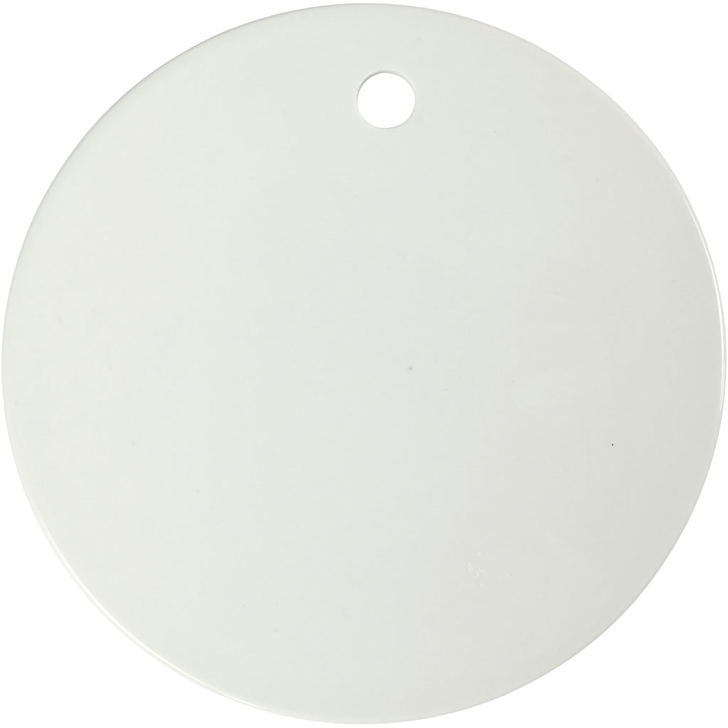 Creativ company label porcelain, d 15 cm, thickness 0.5 cm, white, 1 piece