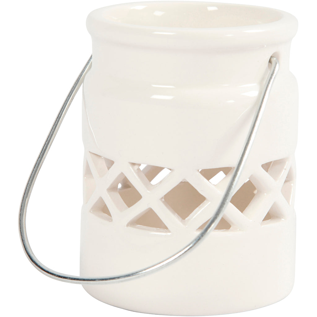 Creativ company lantern, h: 8 cm, d 6.2 cm, white, 2 pieces in a box