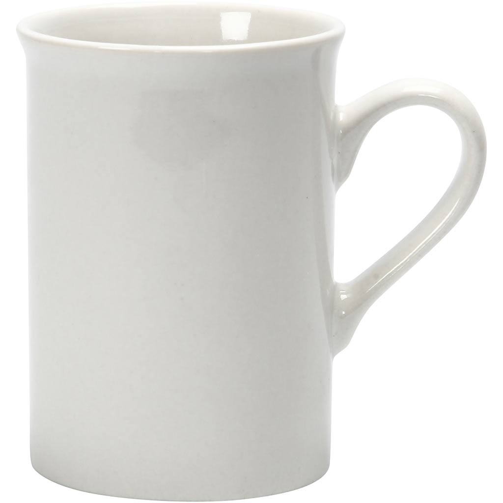 Creativ company mugs, h: 10 cm, d 7.4 cm, white, 2 pieces in a box