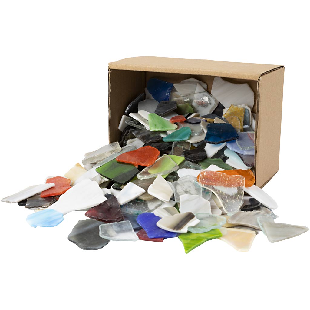 Creative company mosaic, size 15-60 mm, thickness 5 mm, contents may vary, various colours, 2 kg 1 box