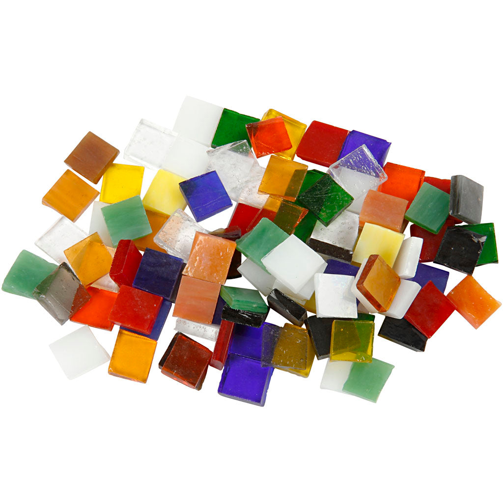 Creativ company glass mosaic tiles, size 10x10 mm, thickness 3 mm, approx. 700 pieces, 454 g 1 box