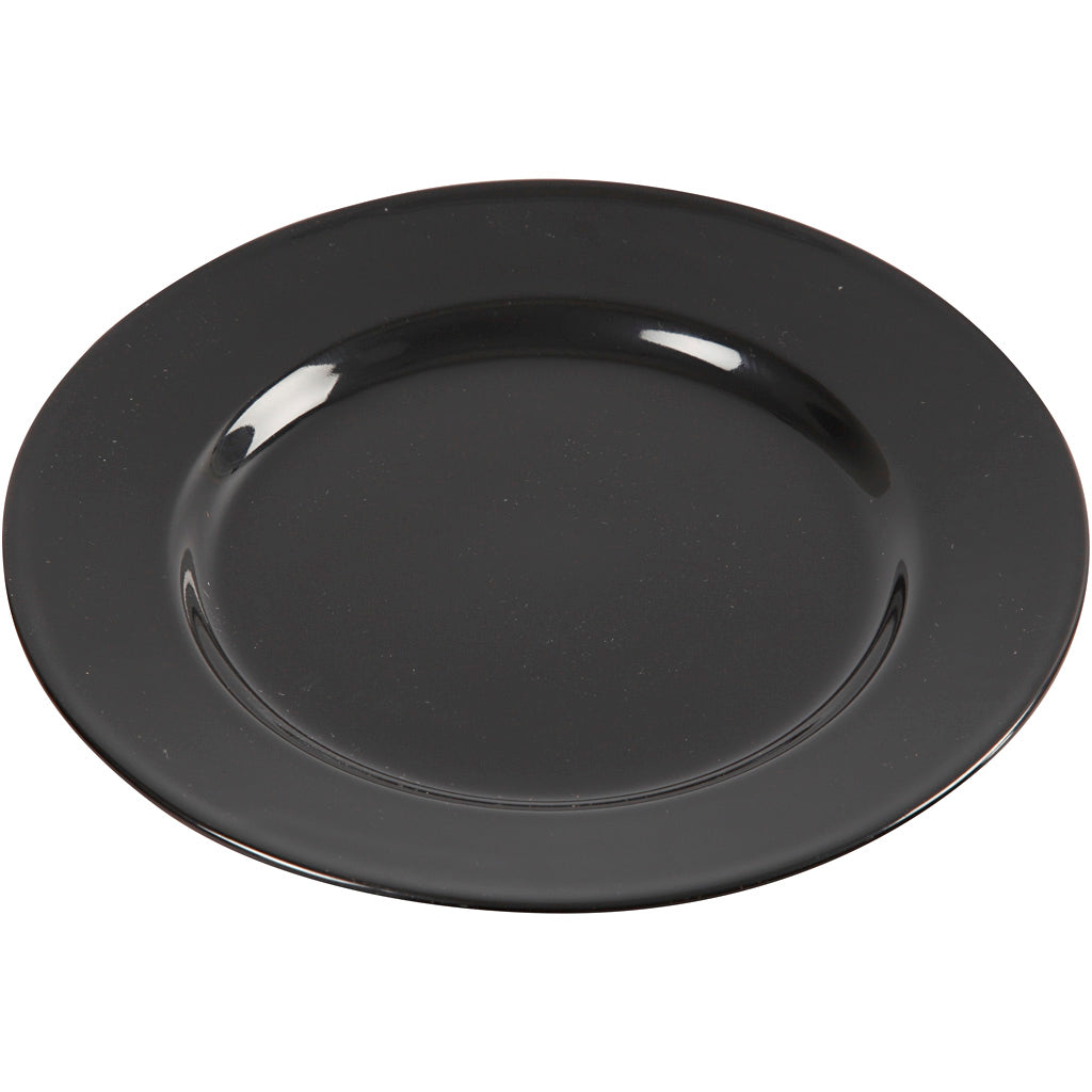 Creativ company plates, d 19 cm, black, 6 pieces 1 box