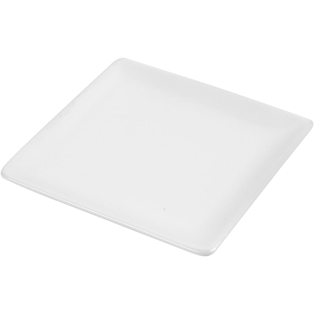 Creativ company plate, size 12.7 x 12.7 cm, white, 10 pieces in a box