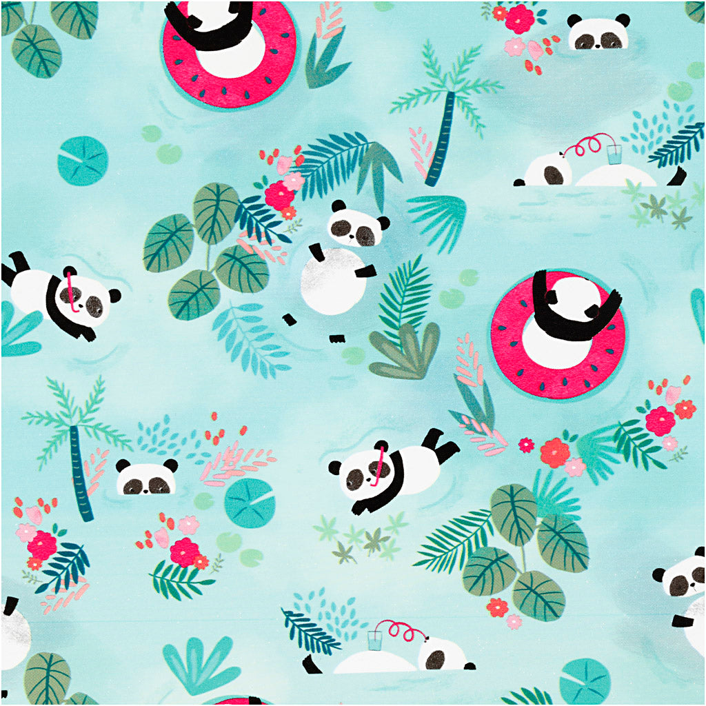 Creativ company wrapping paper, panda, w: 50 cm, 80 gr, 100 m 1 roll