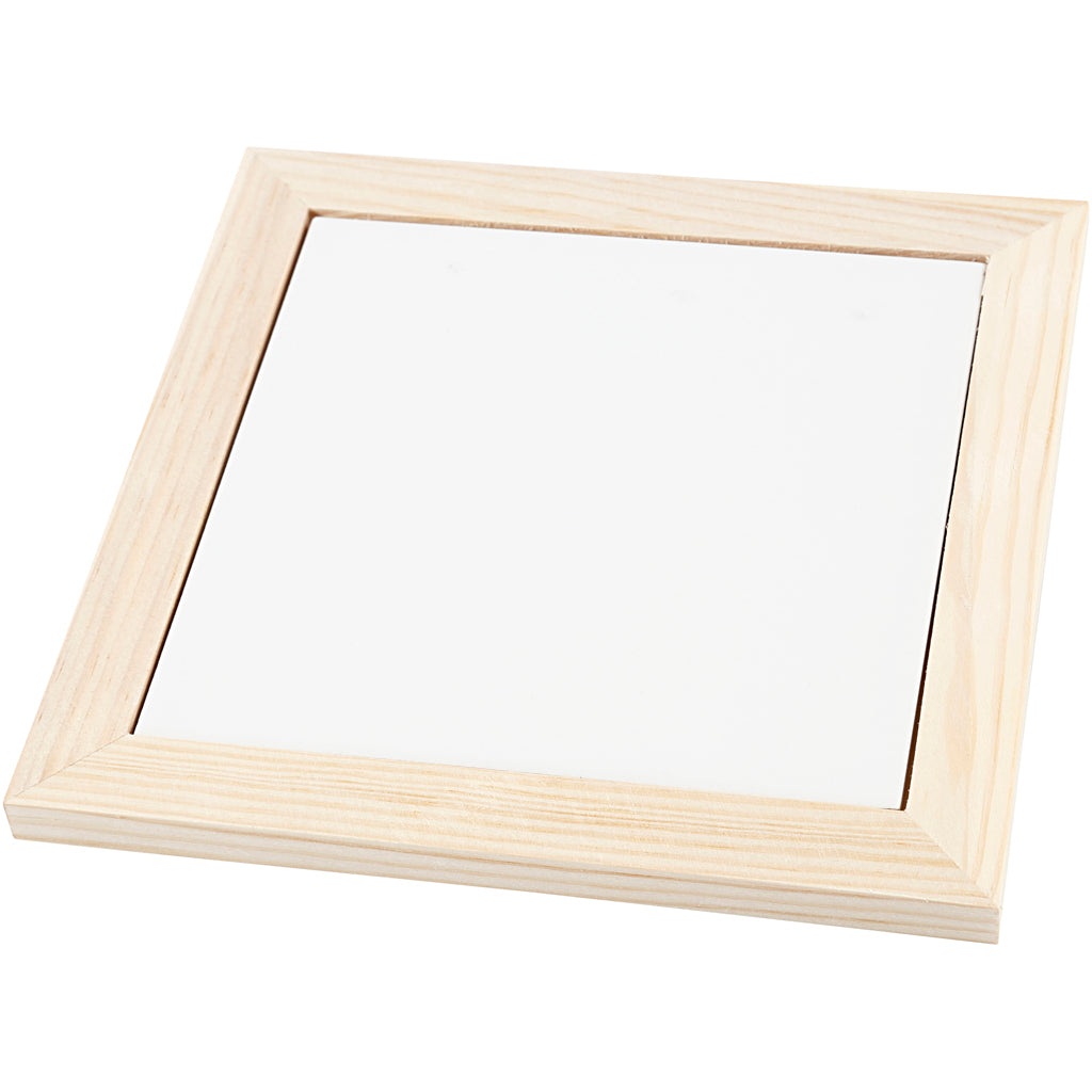 Creativ company coaster with wooden frame, size 18.5x18.5x1.16 cm, 1 piece