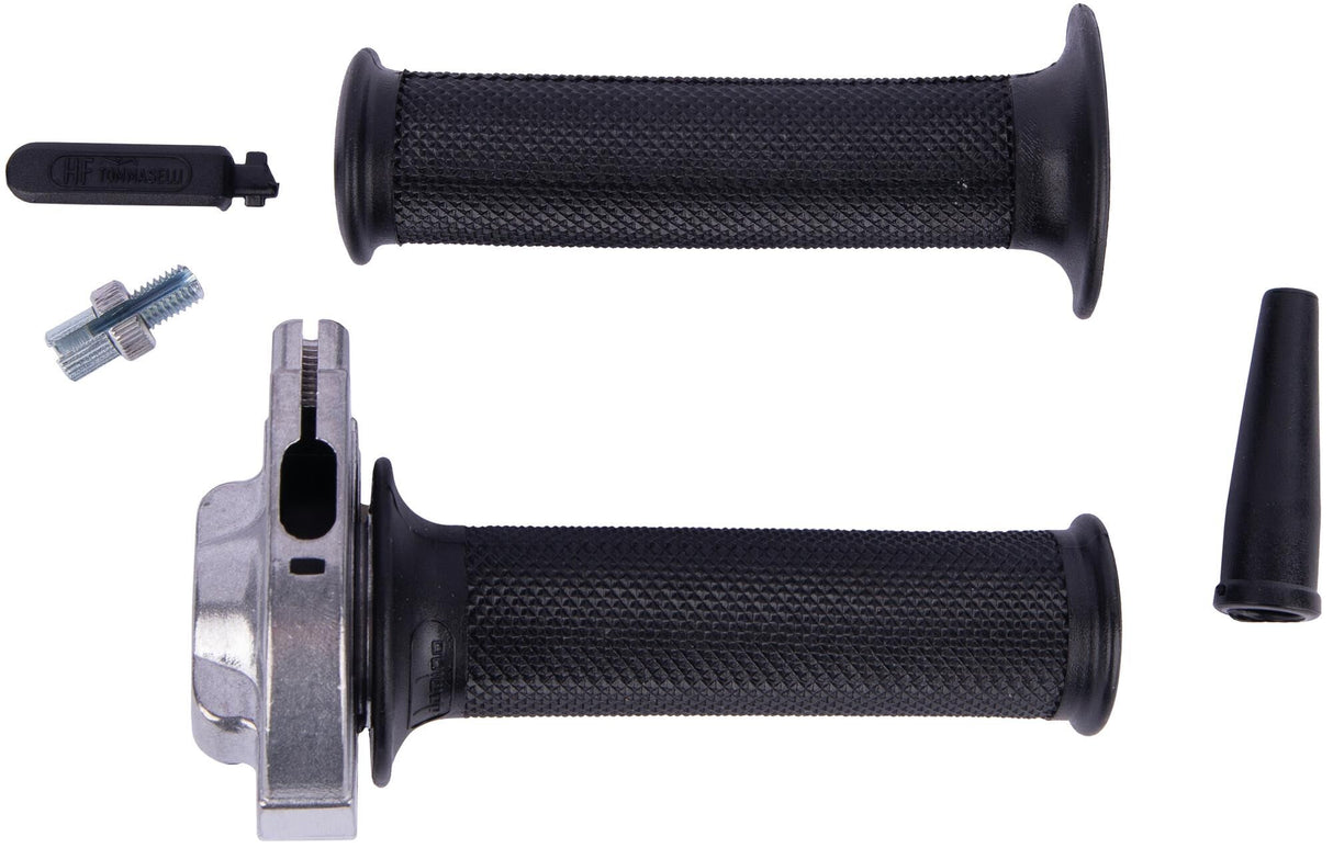 Zestaw manetek przepustnicy Domino, zabytkowe manetki przepustnicy, aluminiowe słupki, 1-pociągowe, typ hf