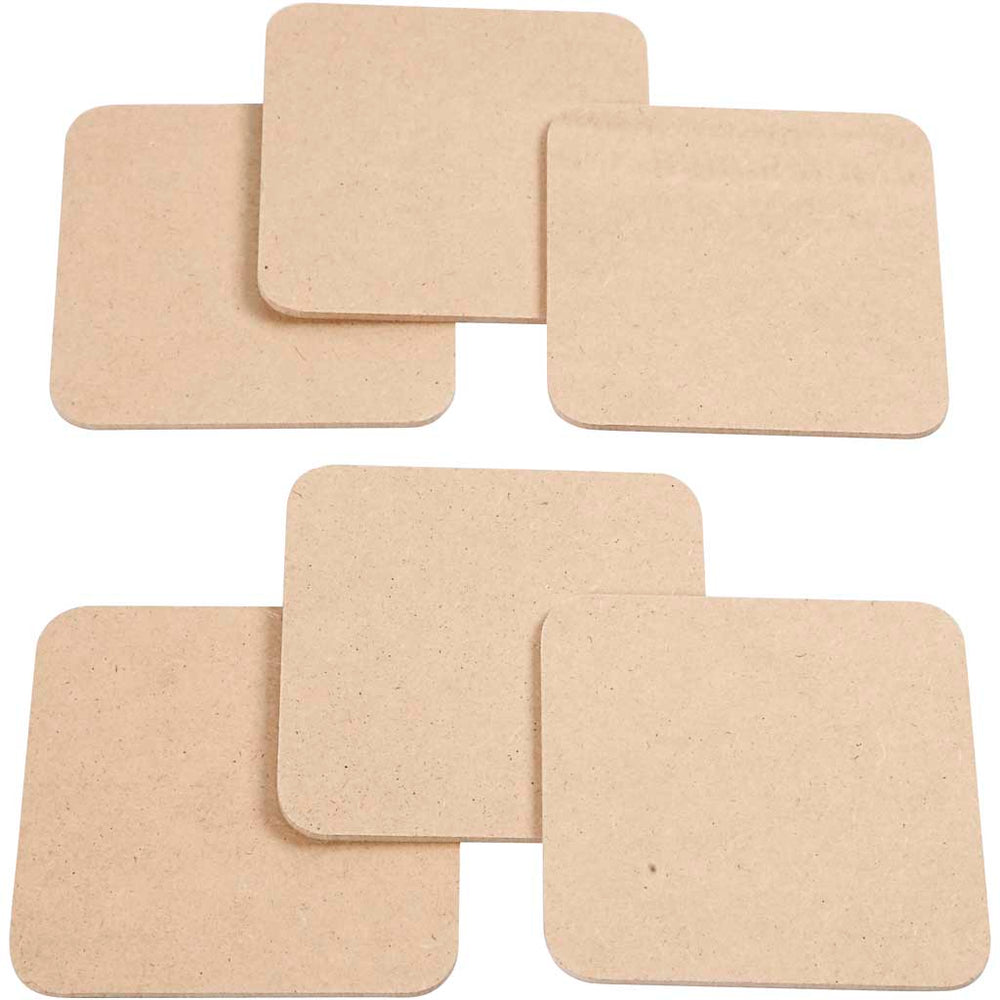 MDF coasters, 6 pcs.