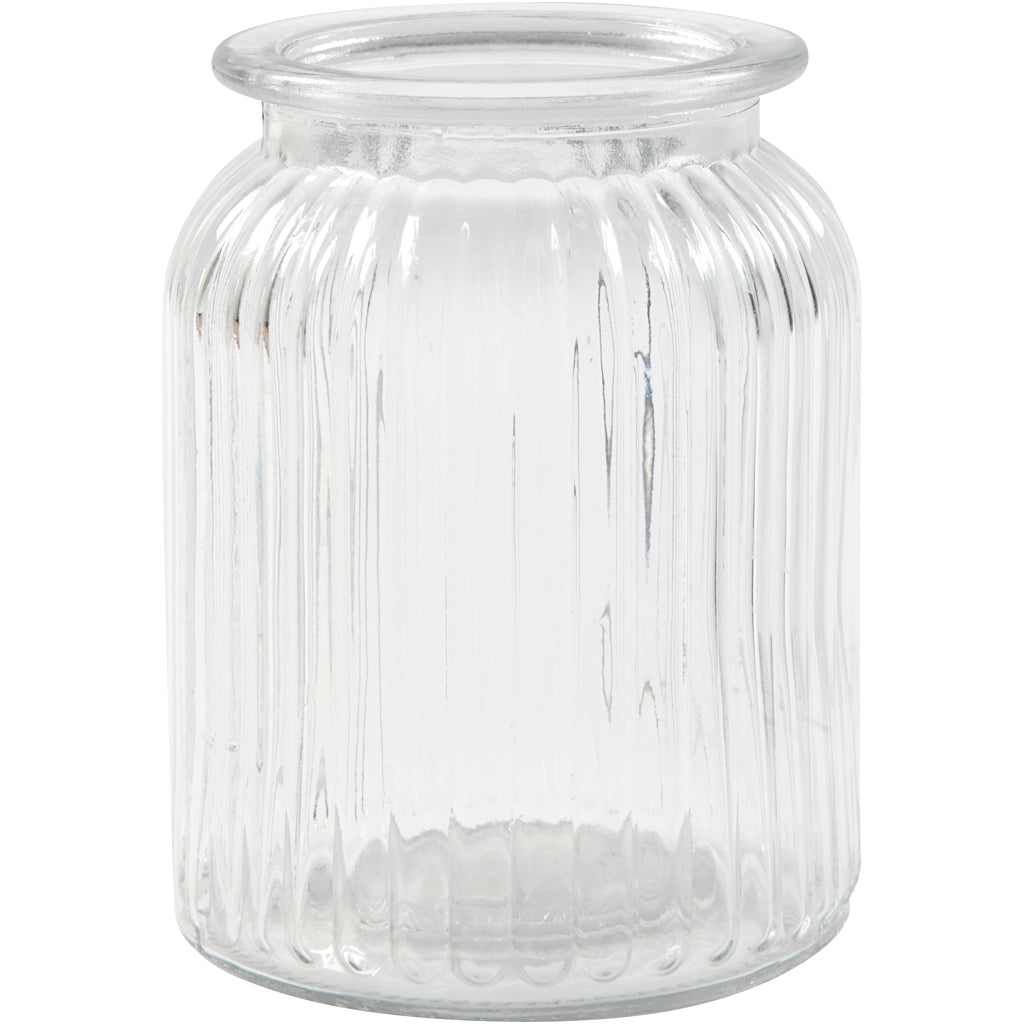 Creativ company glass jar, h: 14.5 cm, d: 11 cm, hole size: 7 cm, 6 pieces in a box