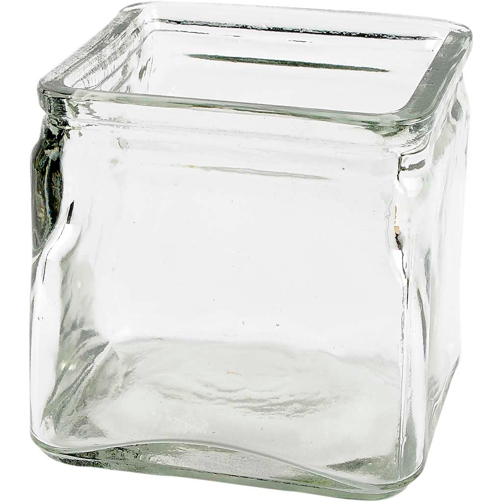 Creativ company square glass, h: 10 cm, size 10x10 cm, 12 pieces in 1 box