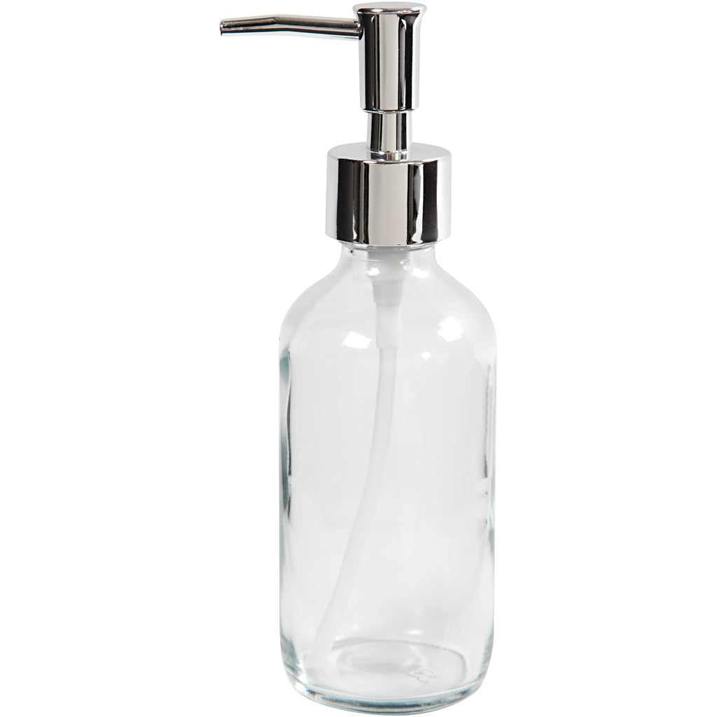 Creativ company soap dispenser, height 19.3 cm, depth 6.3 cm, 230 ml, clear, 1 piece