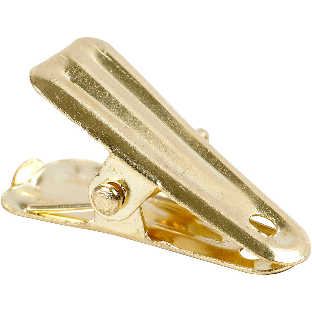 Creativ company deco clips, l: 27 mm, w: 14 mm, gold, 10 pieces 1 box