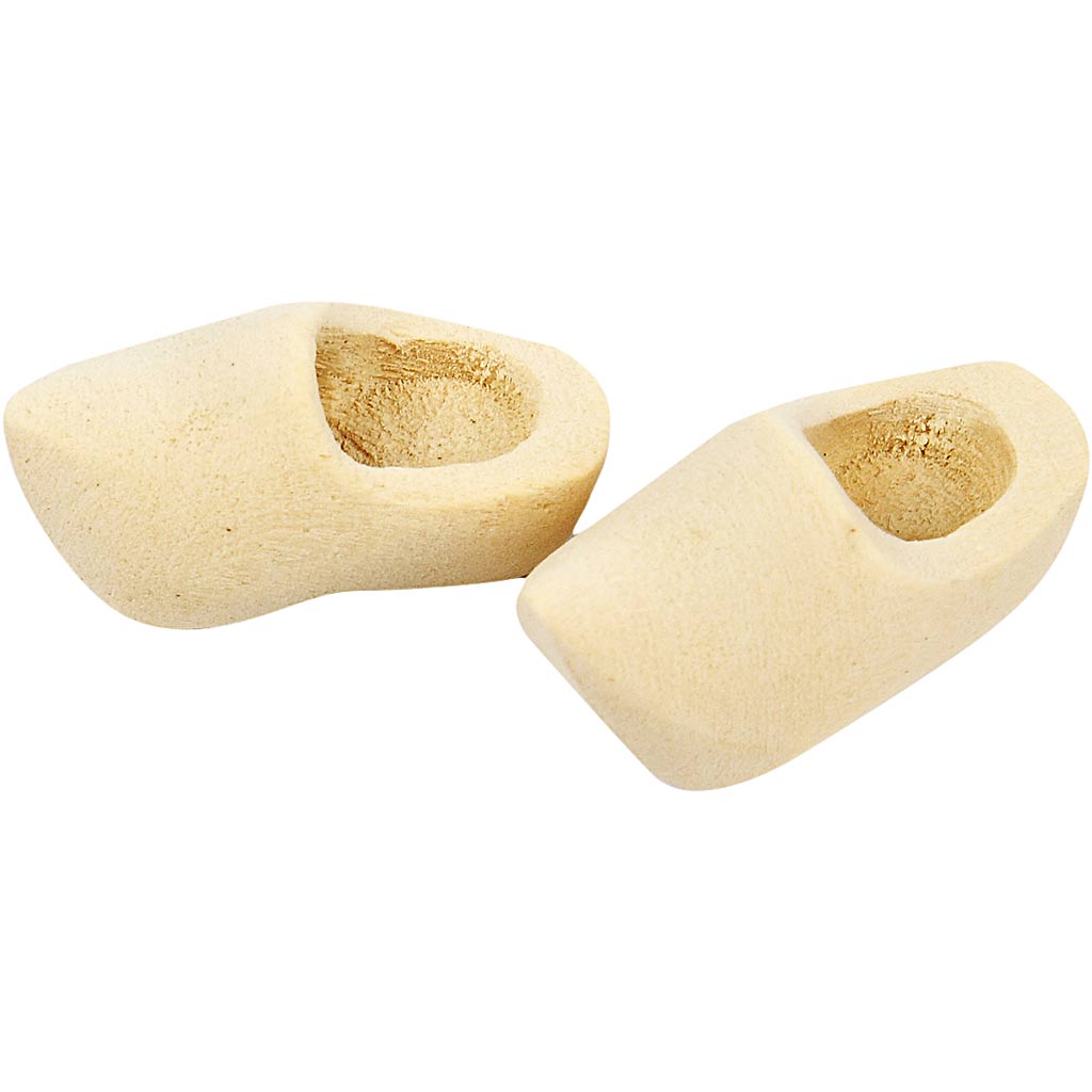 Creativ company Dutch wooden clogs, l: 30 mm, 2 pairs 1 box