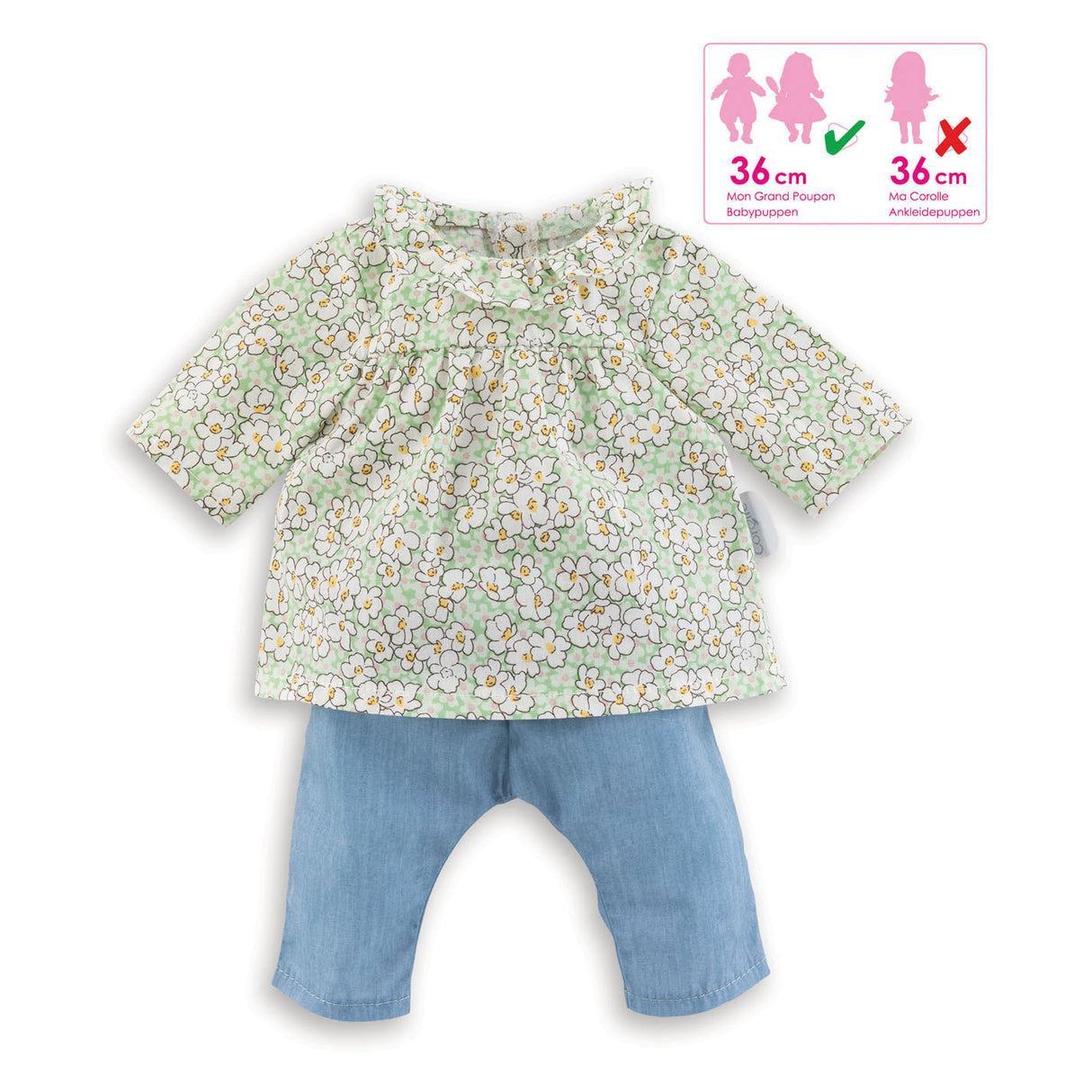 Corolle Mon Grand Poupon Dolls Blouse og Broek, 36cm