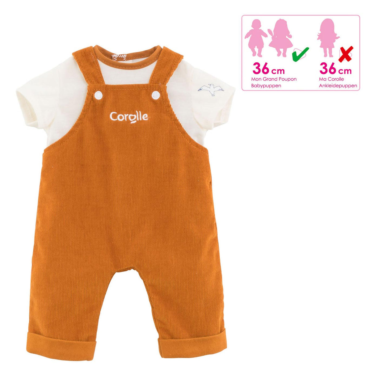 Corolle mon grand poupon - poppen overall 2in1, 36cm