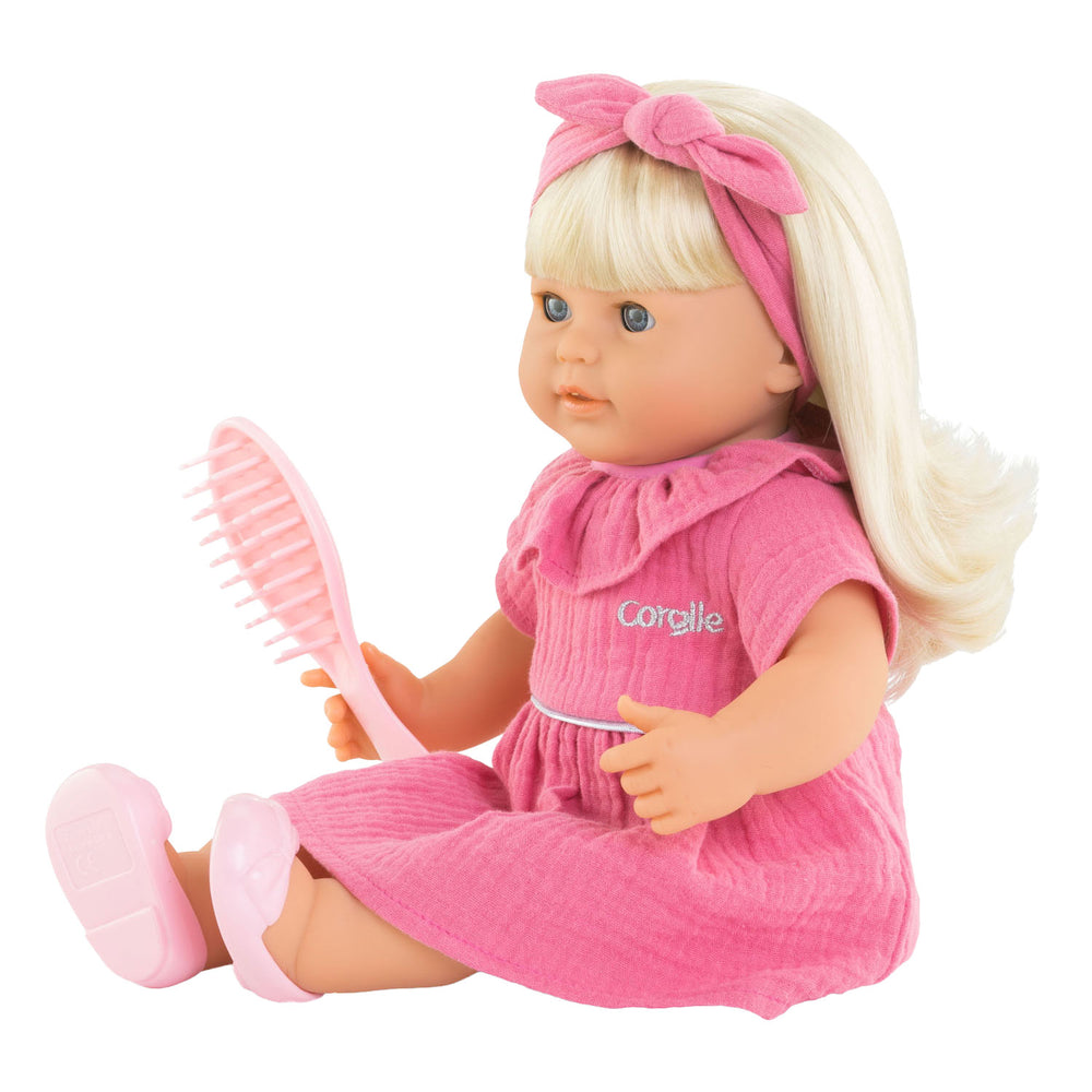 Corolle mon grand poupon poupée bébé cheveux longs - jade, 36cm