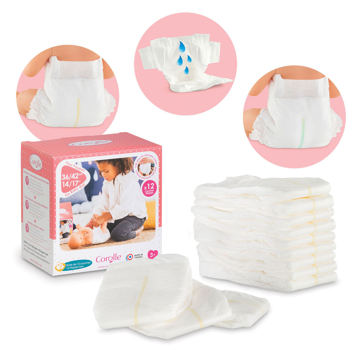 Corolle mon grand poupon diapers, 12 pcs.