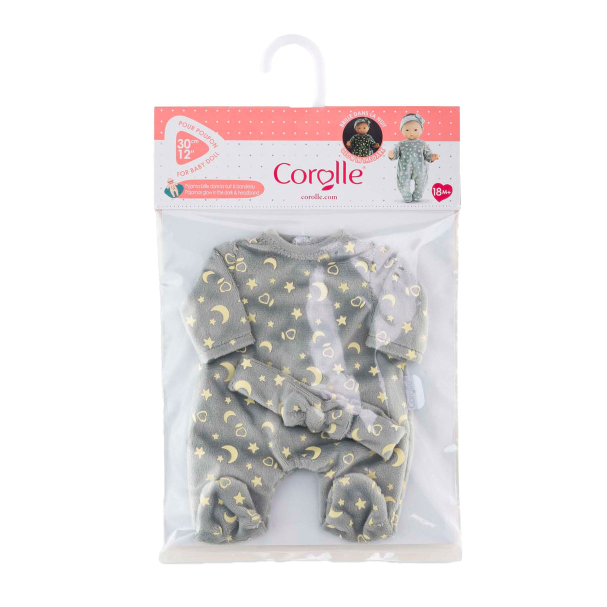 Pyjama et bandeau poupée Corolle, 30cm - phosphorescent