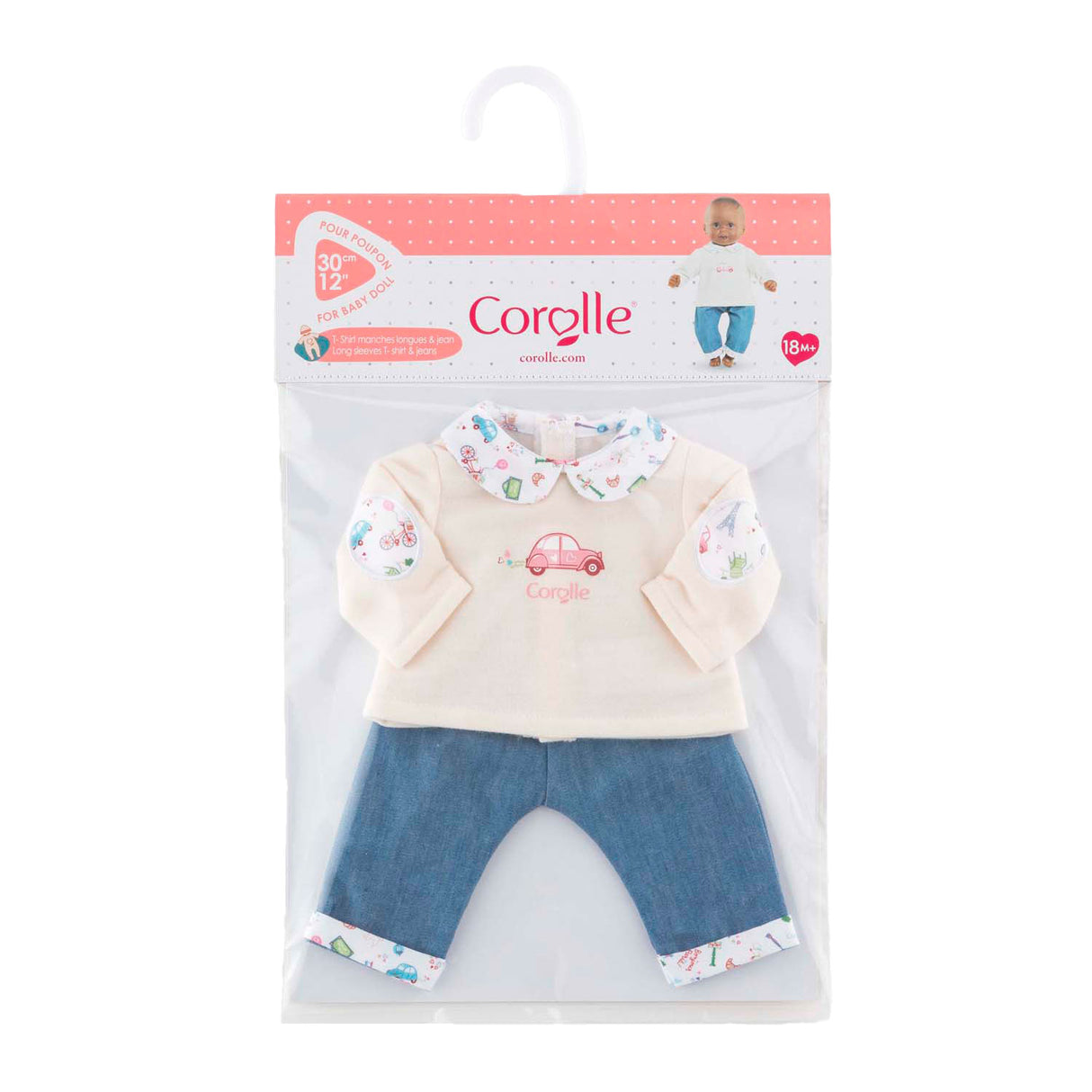 Corolle T-shirt and jeans for baby doll, 30 cm