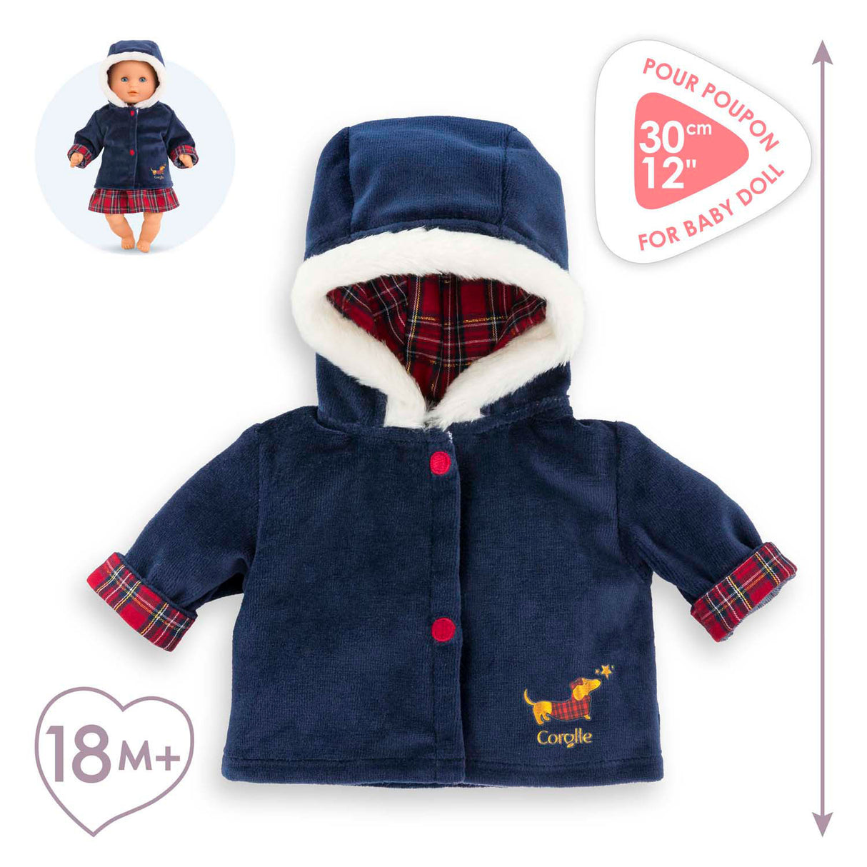 Manteau de vacances Corolle pour poupée bébé, 30cm