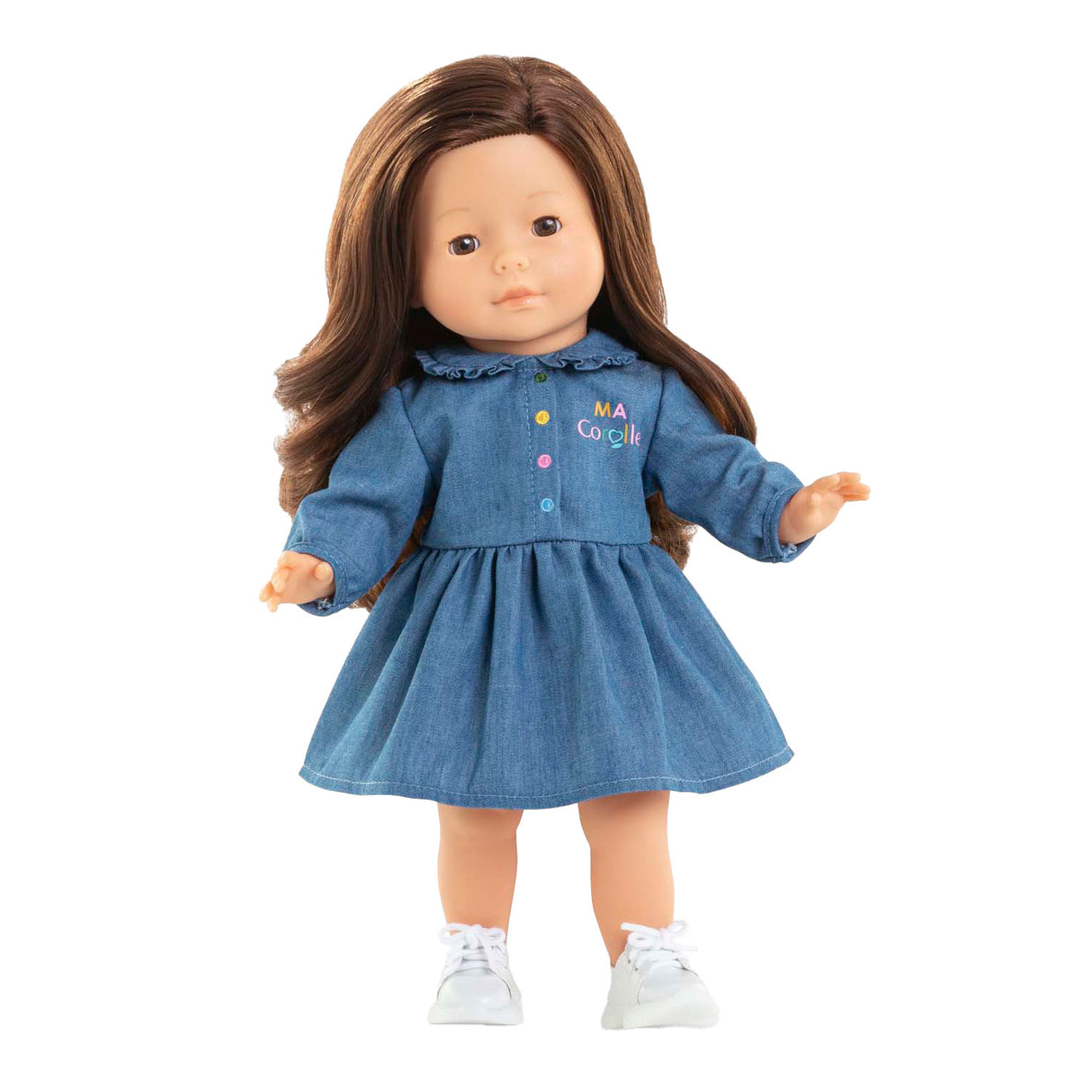 Corolle denim dress for baby doll, 36cm