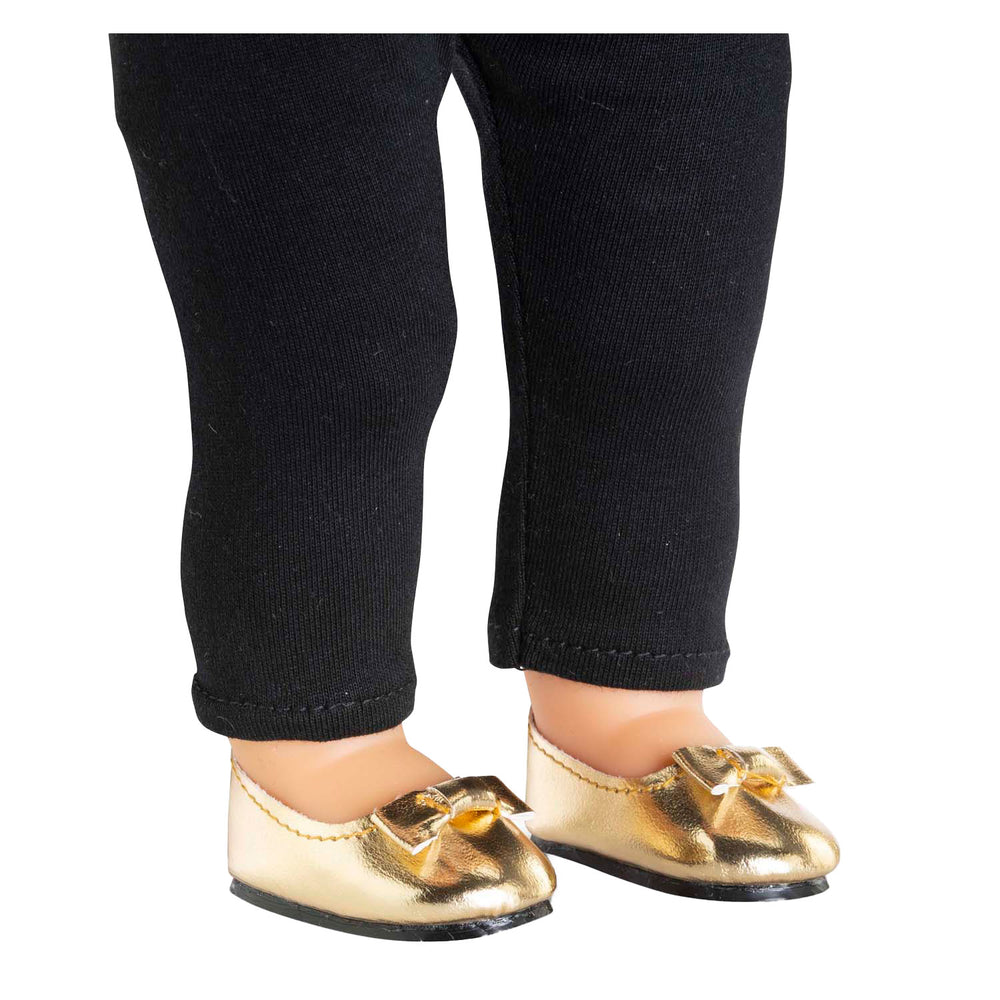 Corolle gold ballerina shoes for dolls, 36cm