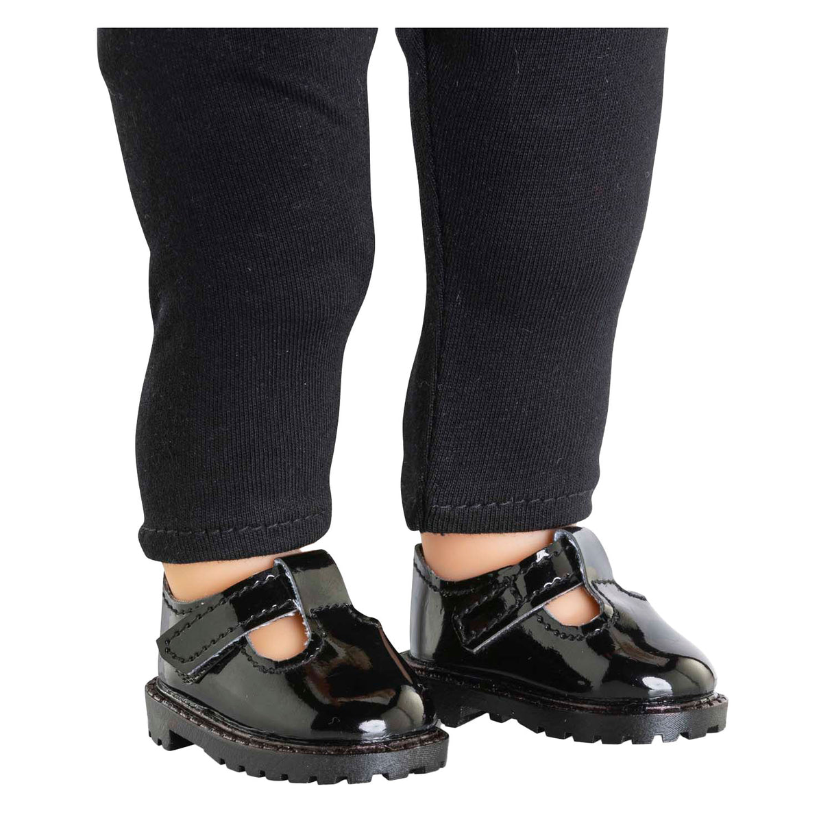 Corolle black lacquered baby shoes for dolls, 36cm