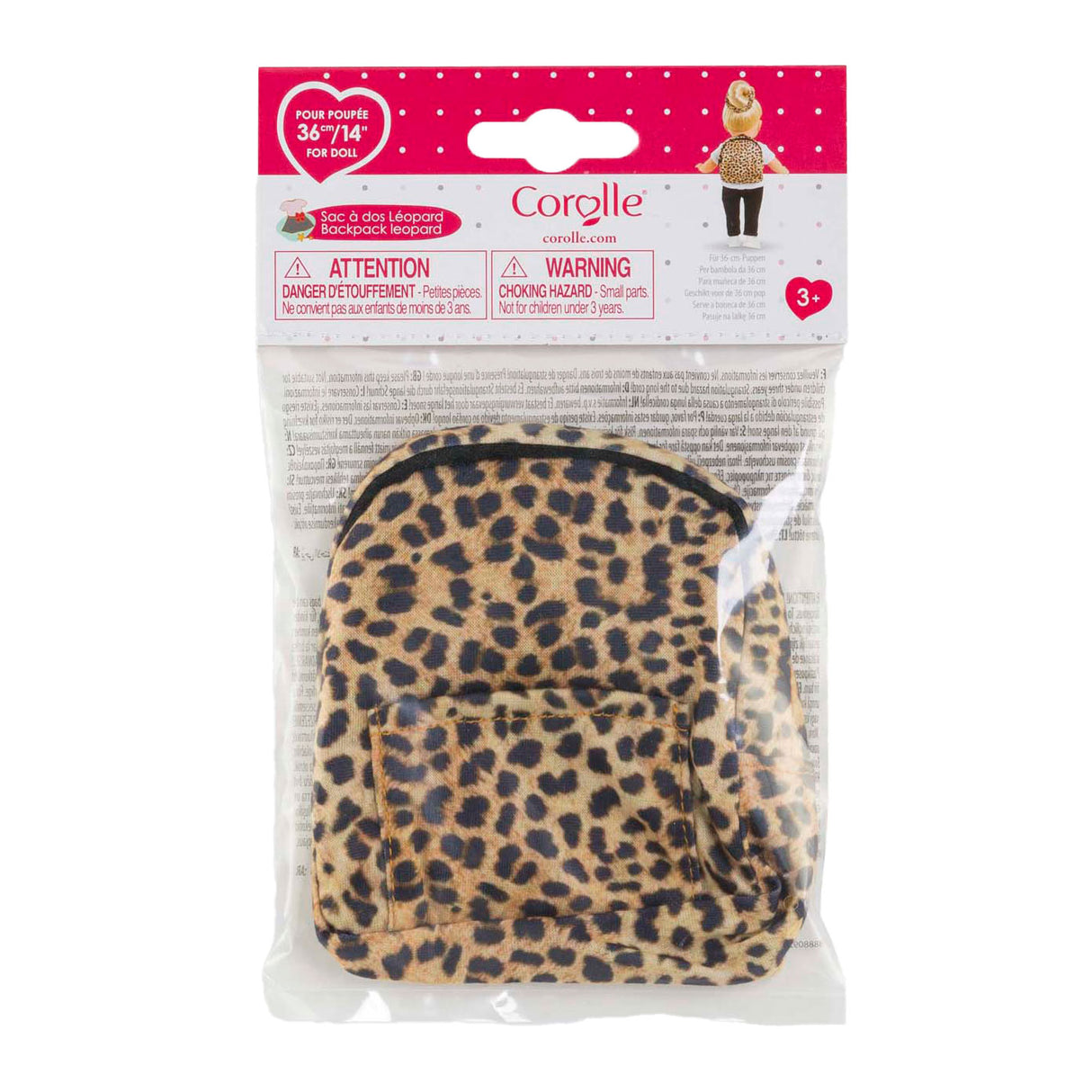 Corolle backpack for leopard dolls, 36cm