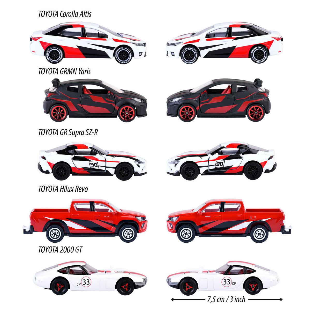 Majorette Toyota die-cast racing cars gift pack, 5 pcs.