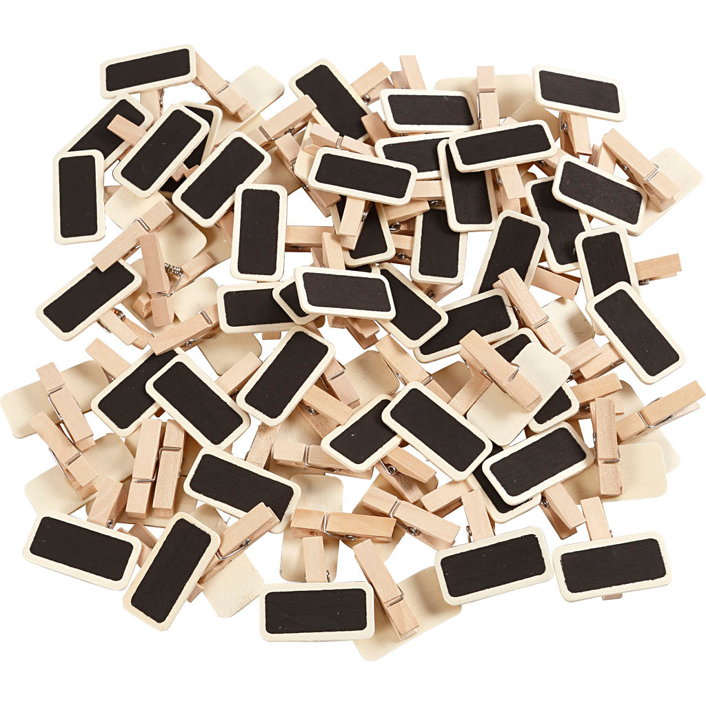Creativ company blackboard with clothespins, size 4x2 cm, 100 pieces 1 box
