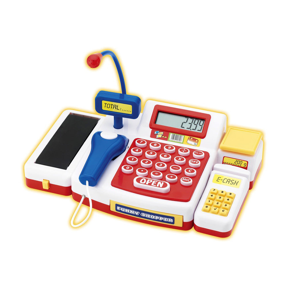 Simba toy cash register with scanner
