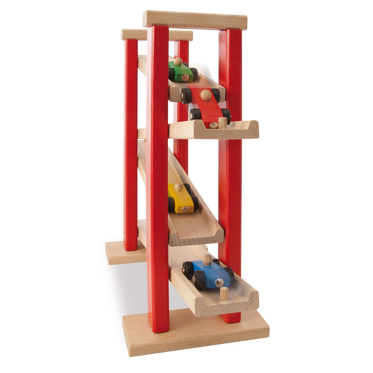 Eichhorn autoroute en bois avec 3 voitures de course