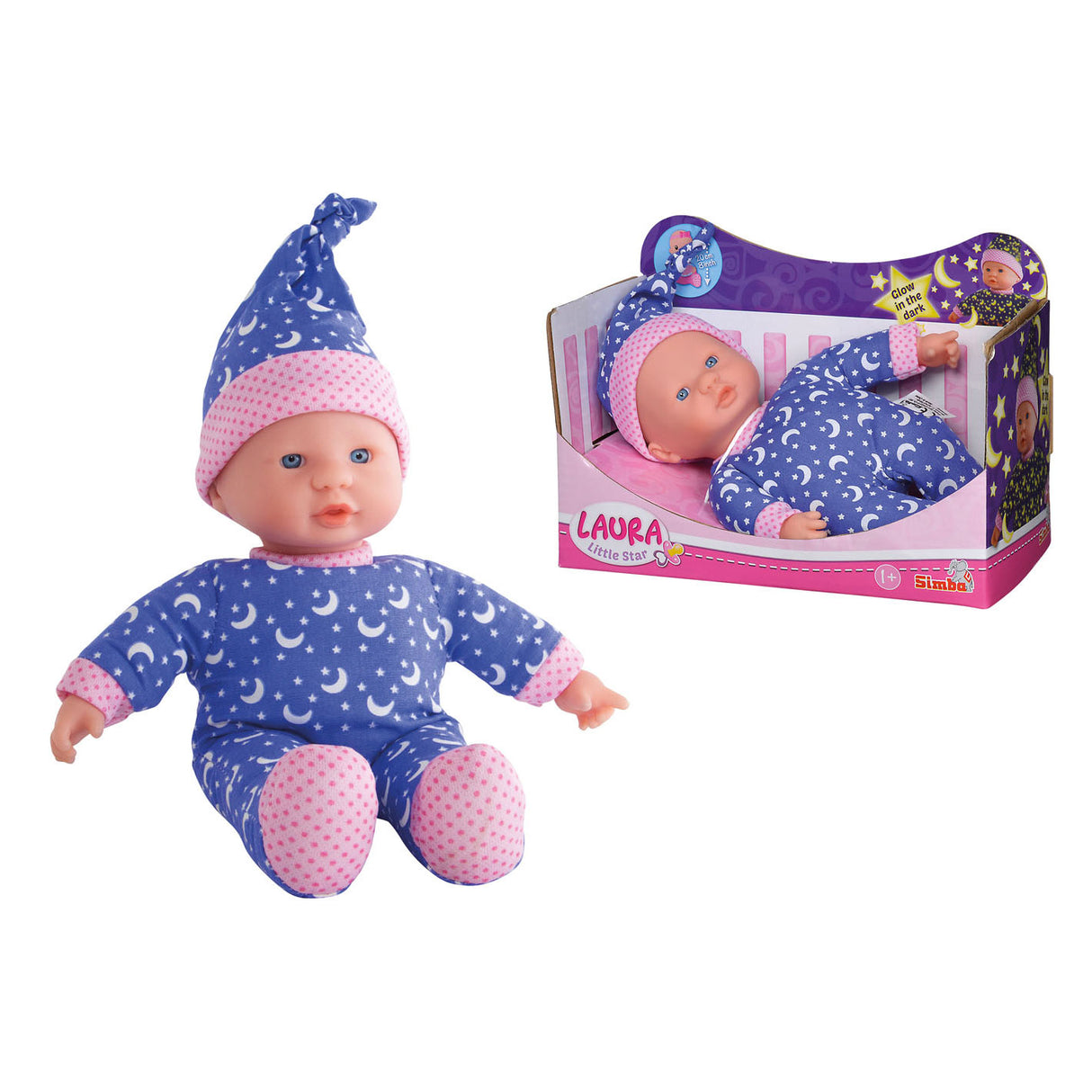 Simba laura little star baby doll glow in the dark