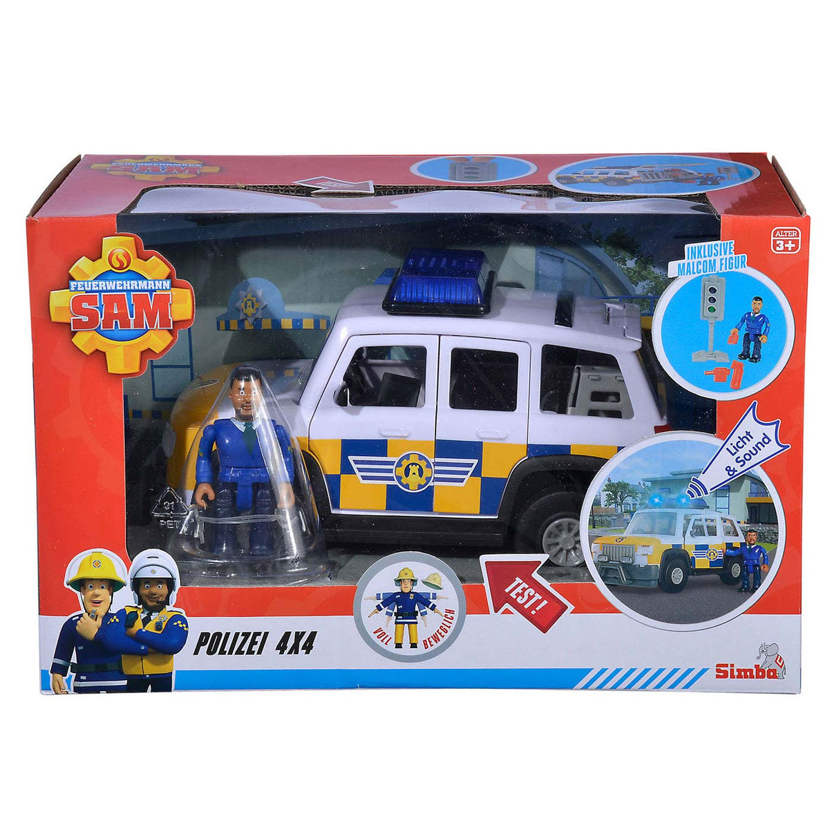 Fireman Simba Sam Police Auto 4x4 con figura