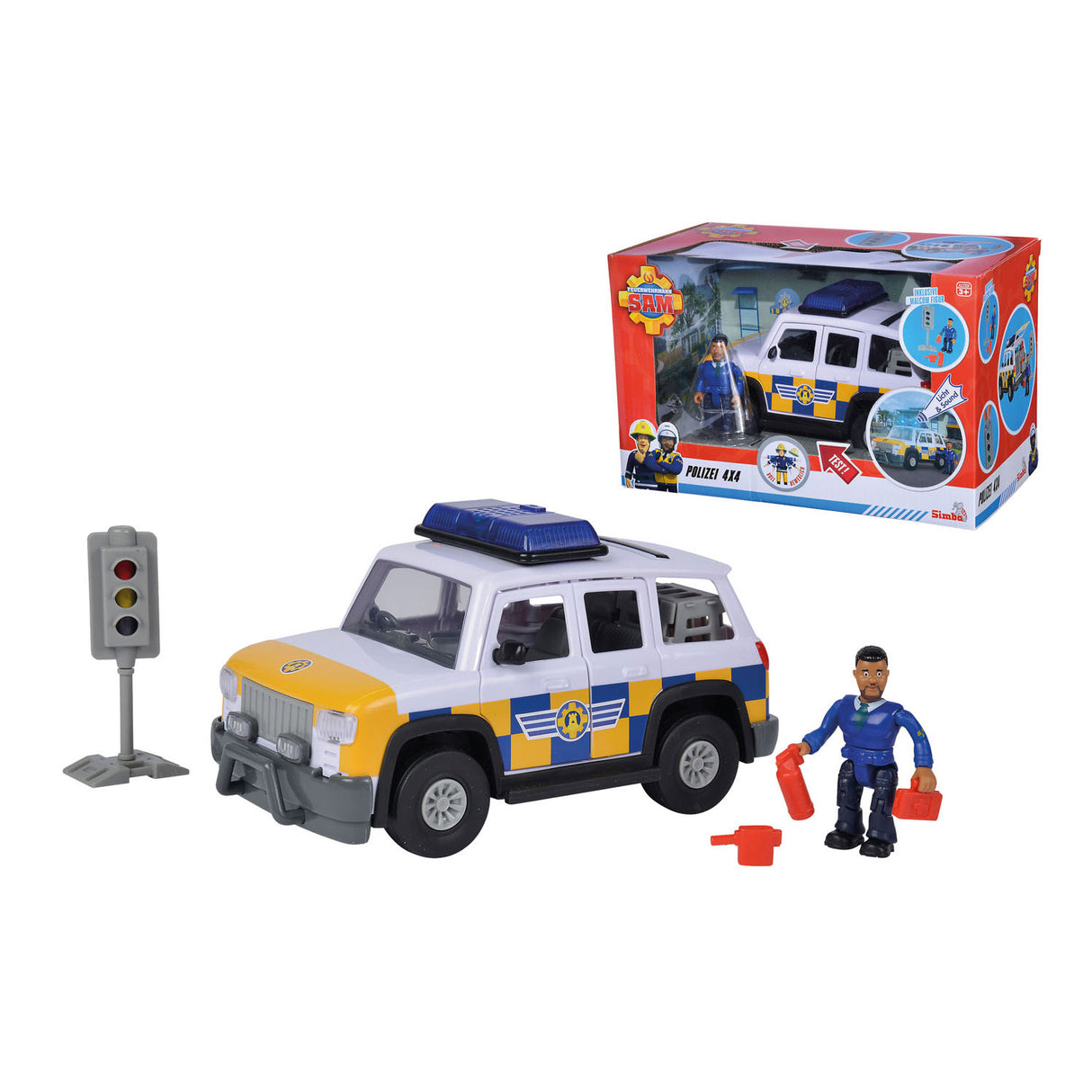 Fireman Simba Sam Police Auto 4x4 con figura
